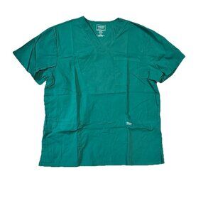 Cherokee  Workwear Men’s Short Sleeve  Scrub Top With Pockets - Large - Green